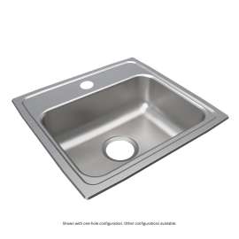 Lustertone Classic Stainless Steel 19" X 18" X 6", 0-Hole Single Bowl Drop-In Ada Sink With Quick-Clip, LRADQ1918600