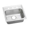 Lustertone Classic Stainless Steel 19-1/2" X 19" X 6" 3-Hole Single Bowl Drop-In Ada Sink With Quick-Clip, LRADQ1919603