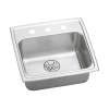 Lustertone Classic Stainless Steel 19-1/2" X 19" X 6-1/2", 0-Hole Single Bowl Drop-In Ada Sink With Perfect Drain(R) And Quick-Clip, LRADQ191965PD0
