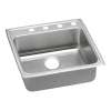 Lustertone Classic Stainless Steel 22" X 22" X 6-1/2" 1-Hole Single Bowl Drop-In Ada Sink With Quick-Clip, LRADQ2222651