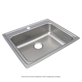 Lustertone Classic Stainless Steel 25" X 21-1/4" X 6-1/2" 2-Hole Single Bowl Drop-In Ada Sink W/Quick-Clip, LRADQ2521652