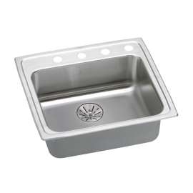 Lustertone Classic Stainless Steel 25" X 21-1/4" X 6-1/2" 2-Hole Sgl Bowl Drop-In Ada Sink W/Perfect Drain(R)&Quick-Clip, LRADQ252165PD2