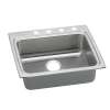 Lustertone Classic Stainless Steel 25" X 22" X 5" 3-Hole Single Bowl Drop-In Ada Sink W/Quick-Clip, LRADQ2522503