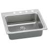 Lustertone Classic Stainless Steel 25" X 22" X 6-1/2" 1-Hole Single Bowl Drop-In Ada Sink W/Perfect Drain(R) & Quick-Clip, LRADQ252265PD1