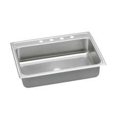Lustertone Classic Stainless Steel 31" X 22" X 6" 1-Hole Single Bowl Drop-In Ada Sink With Quick-Clip, LRADQ3122601