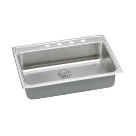 Lustertone Classic Stainless Steel 31" X 22" X 6-1/2" 1-Hole Single Bowl Drop-In Ada Sink With Perfect Drain(R) And Quick-Clip, LRADQ312265PD1