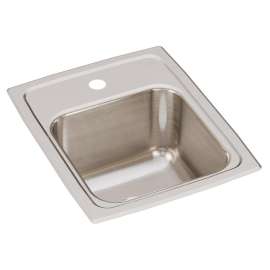 Lustertone Classic Stainless Steel 13" X 16" X 7-5/8" 1-Hole Single Bowl Drop-In Sink With Quick-Clip, LRQ13161