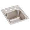 Lustertone Classic Stainless Steel 13" X 16" X 7-5/8" 3-Hole Single Bowl Drop-In Sink With Quick-Clip, LRQ13163