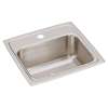 Lustertone Classic Stainless Steel 17" X 16" X 7-5/8" 1-Hole Single Bowl Drop-In Sink With Quick-Clip, LRQ17161