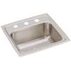 Lustertone Classic Stainless Steel 17" X 16" X 7-5/8" 3-Hole Single Bowl Drop-In Sink With Quick-Clip, LRQ17163