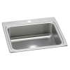 Lustertone Classic Stainless Steel 25" X 22" X 8-1/8" 1-Hole Single Bowl Drop-In Sink With Quick-Clip, LRQ25221