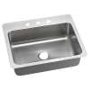 Lustertone Classic Stainless Steel 27" X 22" X 8" 3-Hole Single Bowl Dual Mount Sink, LSR27223