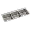 Lustertone Classic Stainless Steel 54" X 22" X 10-1/8" 4-Hole Triple Bowl Drop-In Sink, LTR5422104
