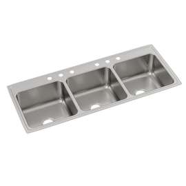 Lustertone Classic Stainless Steel 63" X 22" X 10-1/8", Triple Bowl Drop-In Sink, LTR6322100
