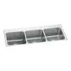 Lustertone Classic Stainless Steel 63" X 22" X 10-1/8" 3-Hole Triple Bowl Drop-In Sink, LTR6322103