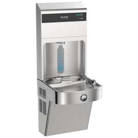 Elkay Pro Filtration Vandal-Resistant Connected Bottle Filling Station&Sgl Ada Cooler Refrig Ultra-Capacity Lead Rd Ss, LVRC8WSPRO