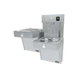 Ezh2O Bottle Filling Station With Bi-Level Vandal-Resistant Cooler Filtered Refrigerated Vandal-Resistant Stainless 220V, LVRCTL8WS2K