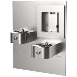 Ezh2O Vr Mechanical Bottle Filling Station W/Bi-Level Integral Soft Sides(R) Fountain Filtered Non-Refrigerated Stainless, LZLMSN-EDFPVM217DK