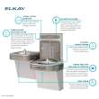 Ezh2O Bottle Filling Station With Bi-Level Ada Cooler Hands Free Activation Filtered Refrigerated Light Gray, LZOTL8WSLK