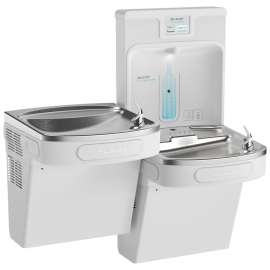 Enhanced Filtered Bottle Filling Station & Bi-Level Ada Cooler Arctic White Pfoa/Pfos & Lead Reduction Drop Down Wrapper, LZSTL8WSAP-PF