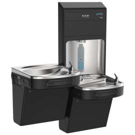 Elkay Pro Filtration Connected Bottle Filling Station & Bi-Level Ada Cooler Refrig Dbl Ultra-Capacity Lead Reduction Bk, LZSTL8WSBPRO-2FL10