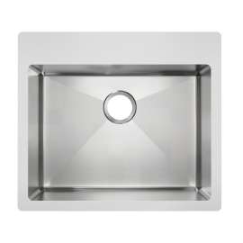Stainless Steel 25" X 22" X 5 1/2" Drop-In Single Bowl Radiant Satin 18 Gauge 2-Hole Ada Sink 50 Pk, MFD1062-50