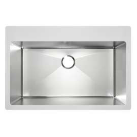 Stainless Steel 33" X 22" X 9" Drop-In Single Bowl Radiant Satin 18 Gauge 1-Hole Sink, MFD1081