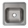 Stainless Steel Sink 15" X 15" X 5-3/16" Drop-In Single Bowl 23 Gauge 1-Hole 50 Pk, MFV1011-50
