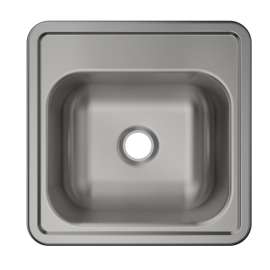Stainless Steel Sink 15" X 15" X 5-3/16" Drop-In Single Bowl 23 Gauge 3-Hole 50 Pk, MFV1013-50