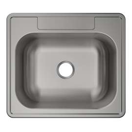 Stainless Steel Sink 25" X 22" X 8-1/16" Drop-In Single Bowl 20 Gauge 3-Hole, MFV1063