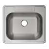 Stainless Steel Sink 25" X 22" X 5-3/8" Drop-In Single Bowl 22 Gauge 3-Hole 50 Pk, MFV1073-50