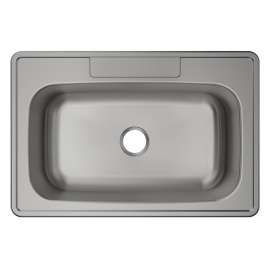 Stainless Steel Sink 33" X 22" X 8-1/16" Drop-In Single Bowl 20 Gauge 3-Hole 50 Pk, MFV1103-50