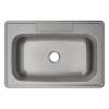 Stainless Steel Sink 33" X 22" X 8-1/16" Drop-In Single Bowl 20 Gauge 4-Hole 50 Pk, MFV1104-50