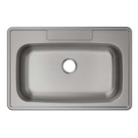 Stainless Steel Sink 33" X 22" X 5-1/2" Drop-In Single Bowl 20 Gauge 1 Faucet Hole Pack Of 10, MFV1111-10