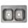 Stainless Steel Sink 33" X 22" X 8-1/16" Drop-In Double Bowl 20 Gauge 4-Hole 50 Pk, MFV1144-50