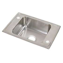 Celebrity Stainless Steel 25" X 17" X 7-1/8" 2Lm-Hole Single Bowl Drop-In Classroom Sink, PSDKR25172LM