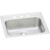 Celebrity Stainless Steel 19" X 17" X 6-1/8" 3-Hole Single Bowl Drop-In Bathroom Sink With Overflow, PSLVR19173