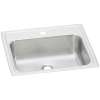 Celebrity Stainless Steel 19" X 17" X 6-1/8" 1-Hole Single Bowl Drop-In Bathroom Sink, PSLVR1917LO1