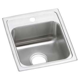 Celebrity Stainless Steel 15" X 17-1/2" X 7-1/8" 1-Hole Single Bowl Drop-In Bar Sink, PSR15171