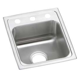 Celebrity Stainless Steel 15" X 17-1/2" X 7-1/8" 3-Hole Single Bowl Drop-In Bar Sink, PSR15173
