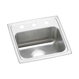 Celebrity Stainless Steel 17" X 16" X 7-1/8" 1-Hole Single Bowl Drop-In Sink, PSR17161