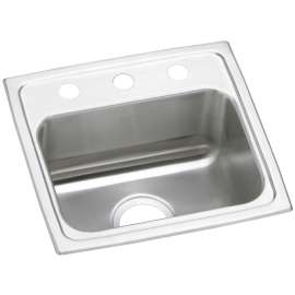 Celebrity Stainless Steel 17" X 16" X 7-1/8" 3-Hole Single Bowl Drop-In Sink, PSR17163