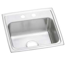Celebrity Stainless Steel 19" X 18" X 7-1/8" 2-Hole Single Bowl Drop-In Sink, PSR19182