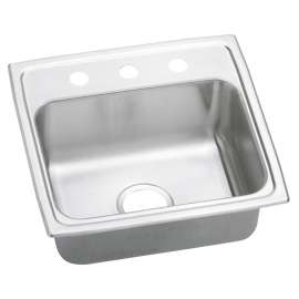 Celebrity Stainless Steel 19" X 18" X 7-1/8" 3-Hole Single Bowl Drop-In Sink, PSR19183