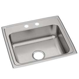 Celebrity Stainless Steel 22" X 19-1/2" X 7-1/8" 2-Hole Single Bowl Drop-In Sink, PSR22192