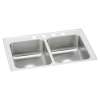 Celebrity Stainless Steel 33" X 22" X 7-1/2" 4-Hole Equal Double Bowl Drop-In Sink, PSR33224