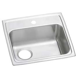 Celebrity Stainless Steel 19-1/2" X 19" X 5-1/2" 1-Hole Single Bowl Drop-In Ada Sink With Quick-Clip And Left Drain, PSRADQ191955L1