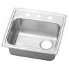 Celebrity Stainless Steel 19-1/2" X 19" X 5-1/2" 3-Hole Single Bowl Drop-In Ada Sink With Quick-Clip And Right Drain, PSRADQ191955R3