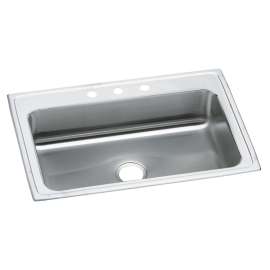 Celebrity Stainless Steel 33" X 22" X 7-1/4" 3-Hole Single Bowl Drop-In Sink, PSRS33223