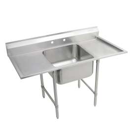 Rigidbilt Stainless Steel 63" X 29-3/4" X 12-3/4" Floor Mount Single Compartment Scullery Sink W/ Drainboard, RNSF8124LR2